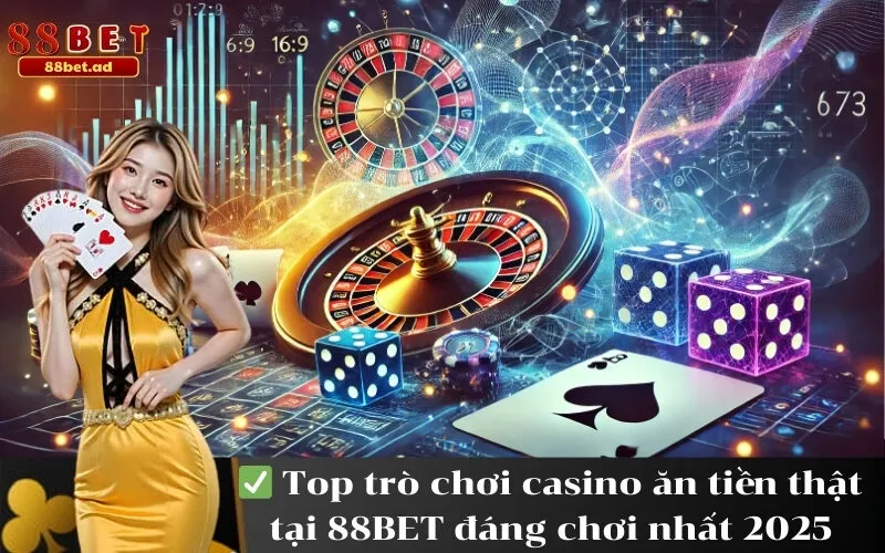 Top trò chơi casino ăn tiền thật tại 88BET đáng chơi nhất 2025
